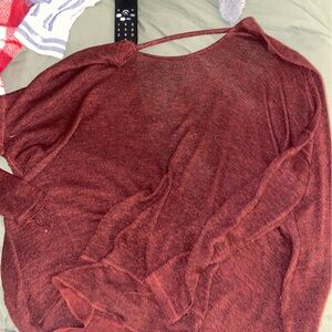 Long Sleeve Open Back Oversized Sweater